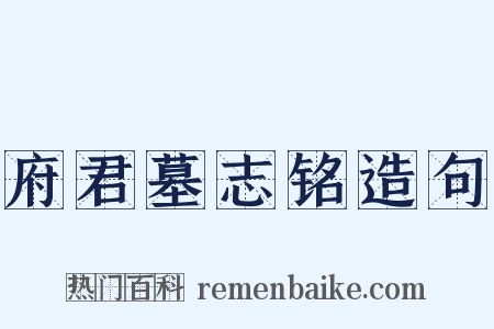 府君墓志铭造句是什么意思的图片